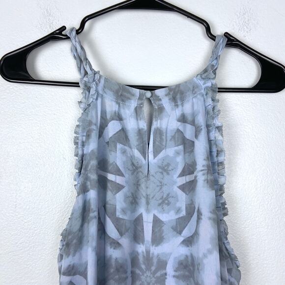 Banana Republic Silk Tank Blouse Flowy Halter Abstract Light Blue Size Medium - Picture 9 of 11